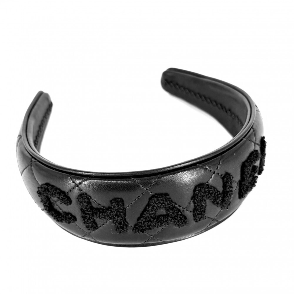 Chanel Hair Accessory for Women, Matelassé Headband, Logo, Fashion Item, Leat...